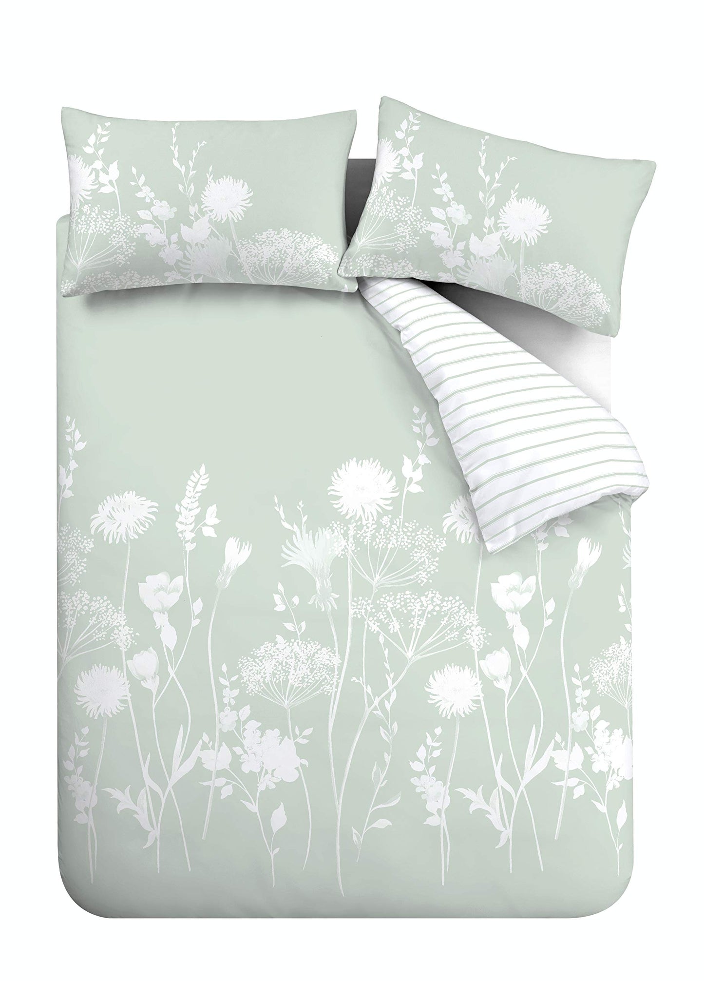 Catherine Lansfield Meadowsweet Floral Reversible Duvet Cover Set with Pillowcase - Comfort Style