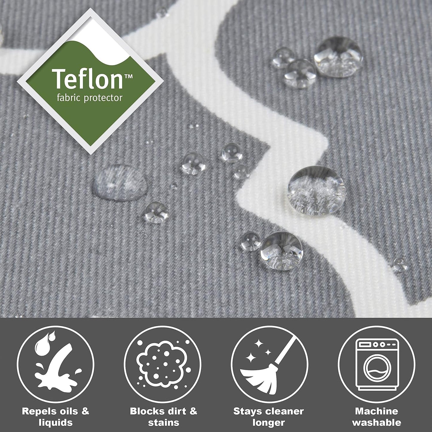 New World Large Dog Crate Cover Featuring Teflon Fabric Protector, Poly-Cotton Privacy Kennel Cover Fits Most 106 cm Crates, Gray Designer Print, Machine Washable, Reduces Barking, BCVR-42GYT