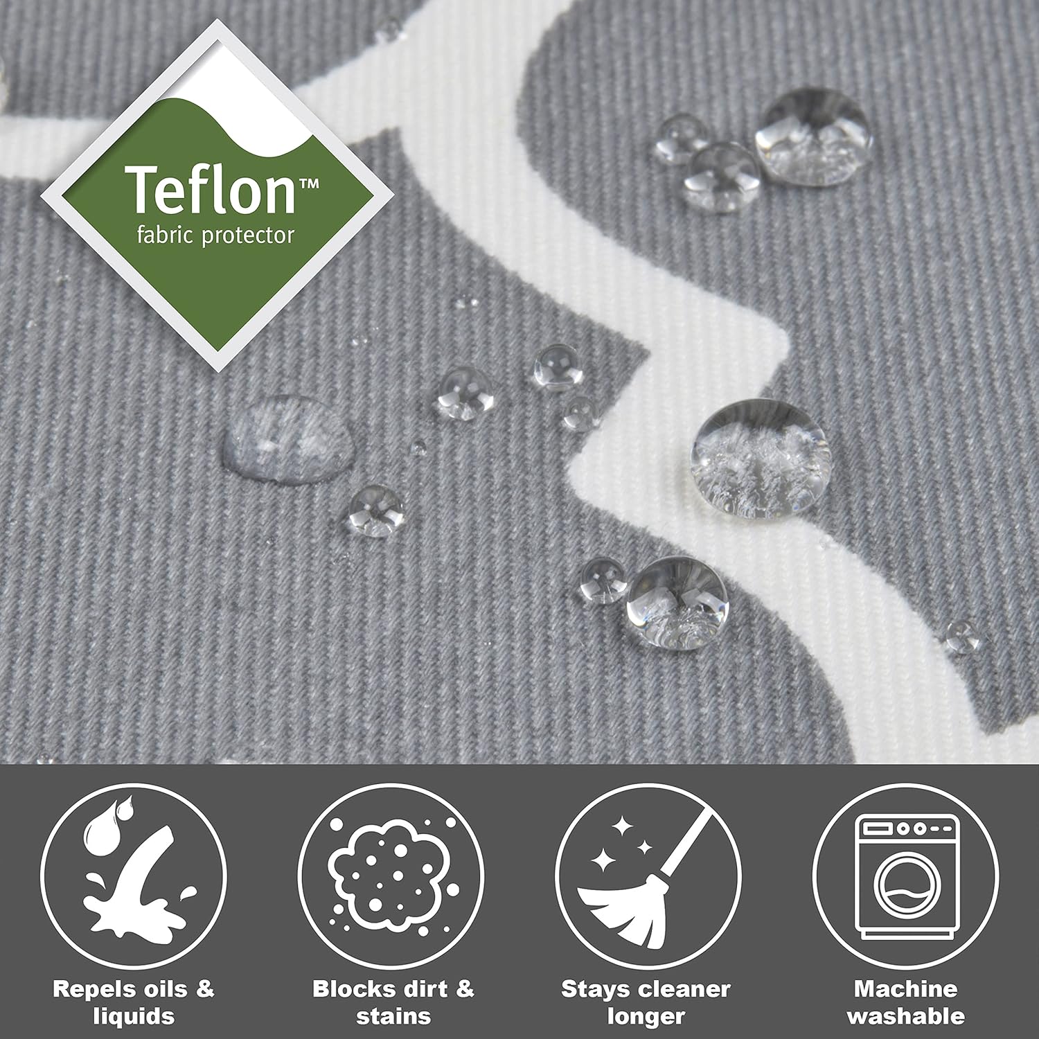 New World Large Dog Crate Cover Featuring Teflon Fabric Protector, Poly-Cotton Privacy Kennel Cover Fits Most 106 cm Crates, Gray Designer Print, Machine Washable, Reduces Barking, BCVR-42GYT