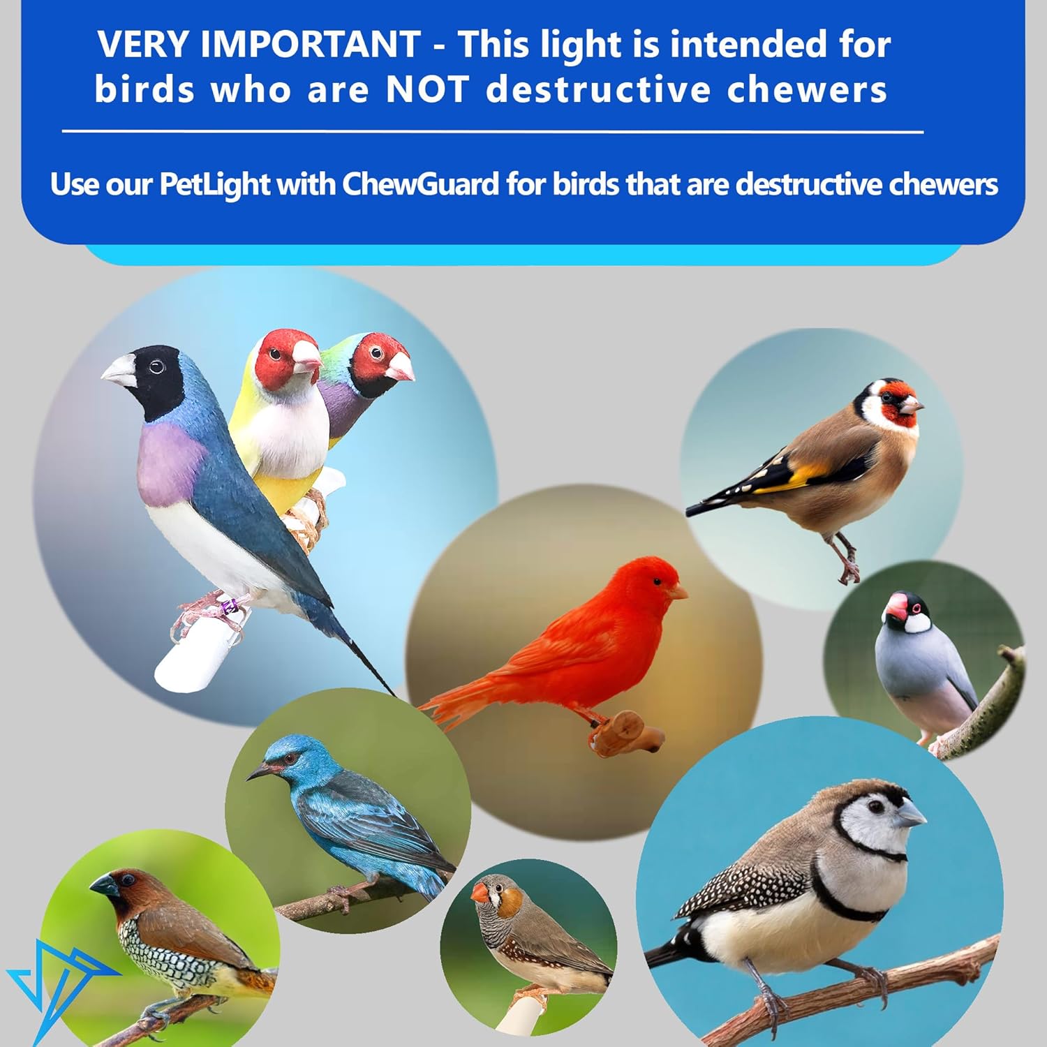 HappyBird Lighting Company - Bird Cage Light for Songbirds - Full Spectrum LED Pet Lamp - Simulates Natural Environment (46 cm Songbird Light) - Comfort Style