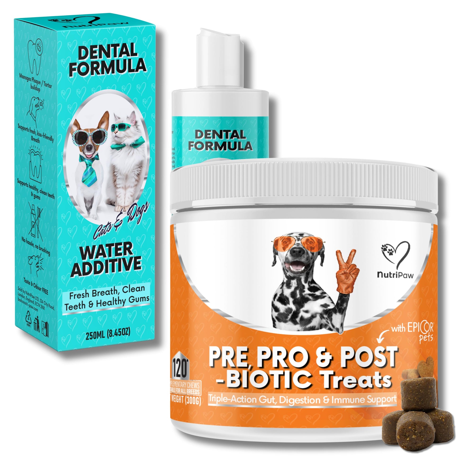 NutriPaw Pre, Pro & Postbiotic Digestive Treats For Dogs - Gut Health, Sensitive Tums, Anal Glands, Scooting, Loose Stools, Smelly, Itchy Ears, Great for all dogs