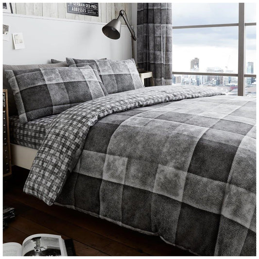 Gaveno Cavailia Luxury DENIM CHECK Bed Set with Duvet Cover and Pillow Cases, Polyester-Cotton - Comfort Style