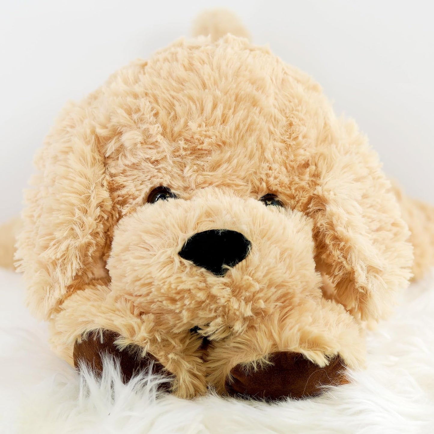 28" Jumbo Plush Puppy Giant Dog Lying Soft Stuffed Cuddly Teddy Toy Lifelike Cute Puppy