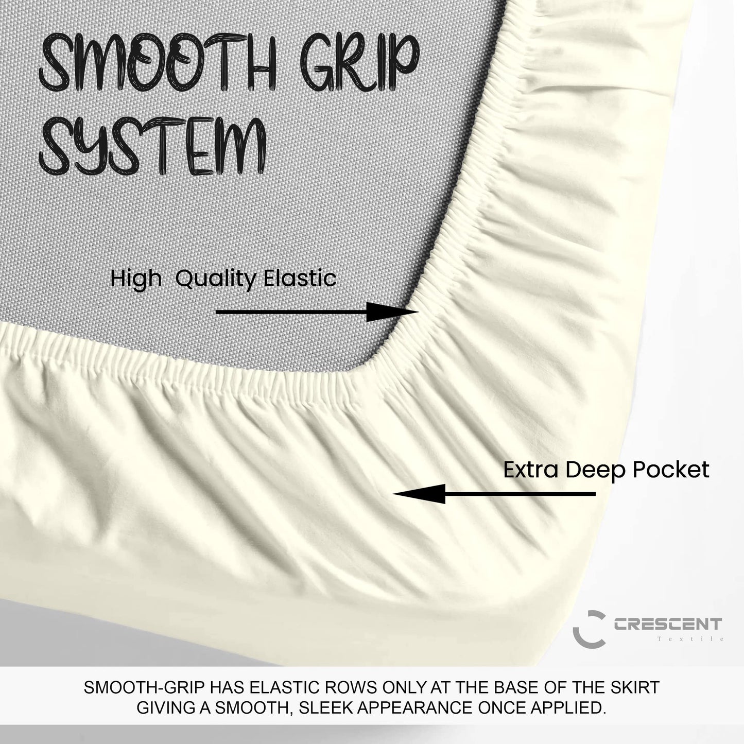 200 Thread Count Hotel Quality Bedding 100% Pure Egyptian Cotton Fitted Sheet - Stretches Up To 25cm Deep