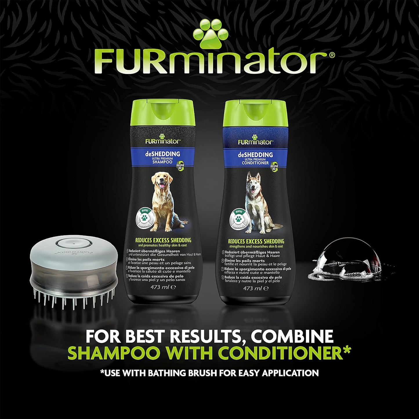 FURminator Deshedding Shampoo For Dogs 473ml, Colourless