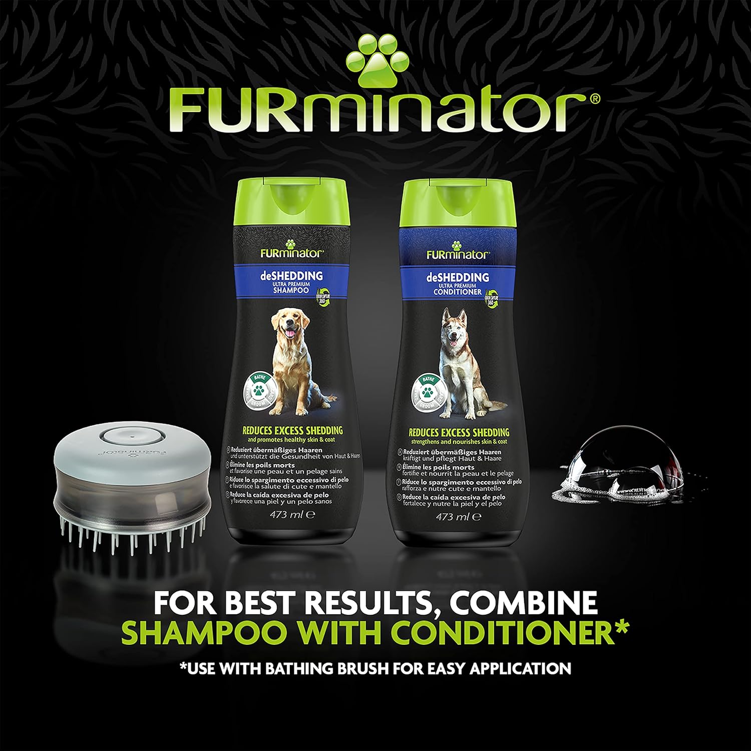FURminator Deshedding Shampoo For Dogs 473ml, Colourless