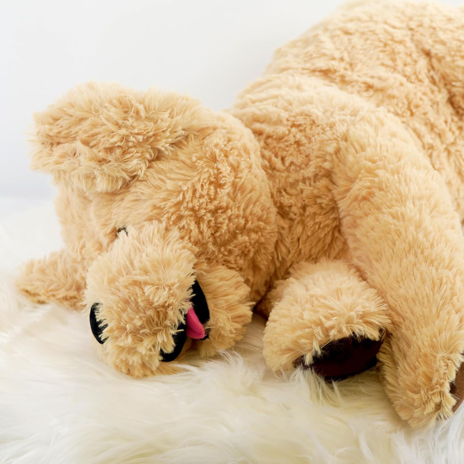 28" Jumbo Plush Puppy Giant Dog Lying Soft Stuffed Cuddly Teddy Toy Lifelike Cute Puppy