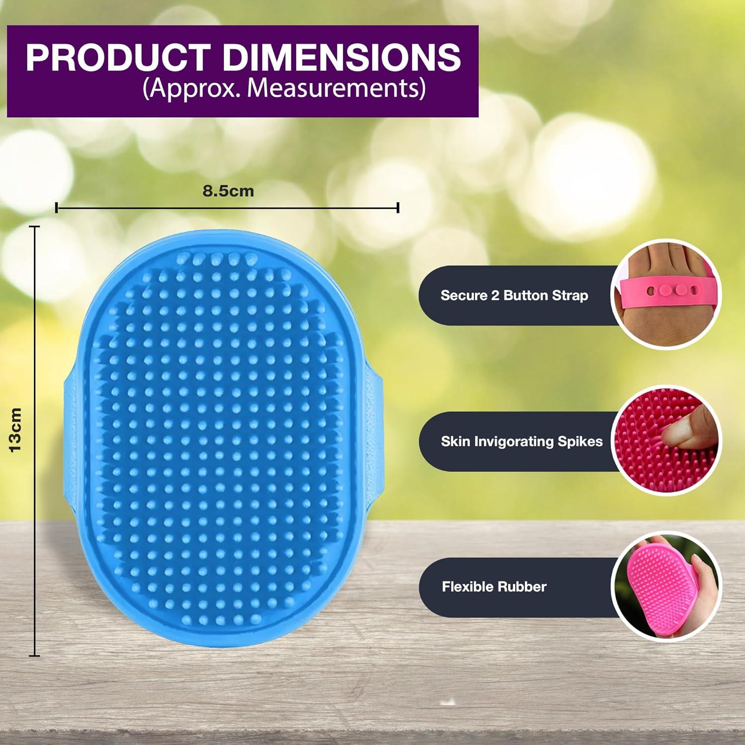 Dog Grooming Rubber Pet Mitt, Flexible Mitt that Stimulates Skin and Removes Loose Fur, Mess-free Suitable for Both Wet Dry Perfect Dogs, Cats, Rabbits with Medium/Short/Curly Hair - Comfort Style