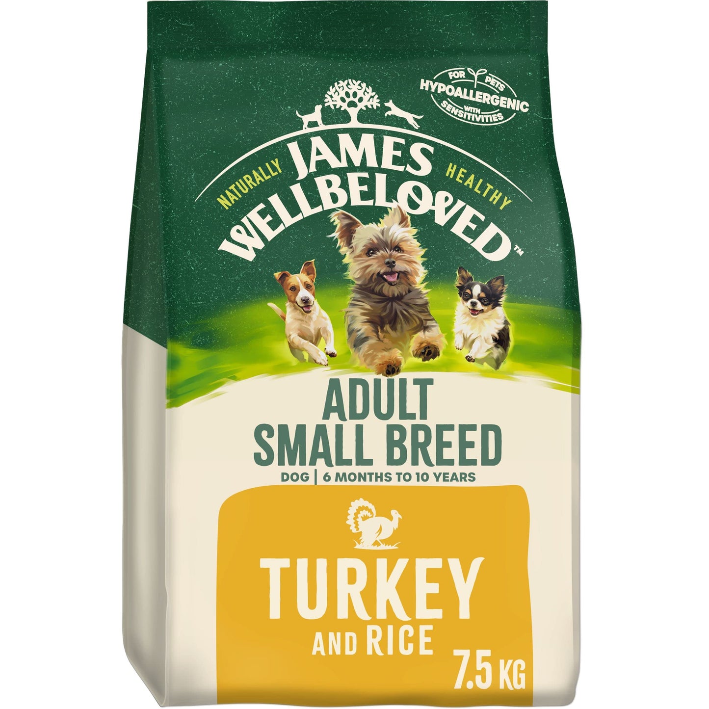 James Wellbeloved Hypoallergenic Dry Dog Food for Adult Small Breed Chicken & Rice 1.5 kg