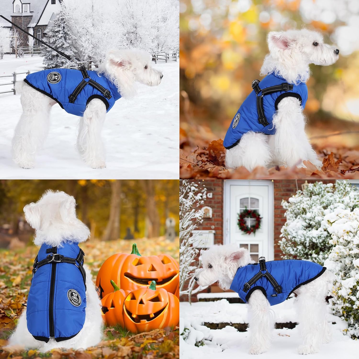 Poseca Dog Clothes for Small Dogs Dog Coat Waterproof Winter Jacket Warm Vest Dog Clothes Dog Coat Warm Winter Dog Jacket with Dog Harness for Small Medium Large Dogs - Comfort Style