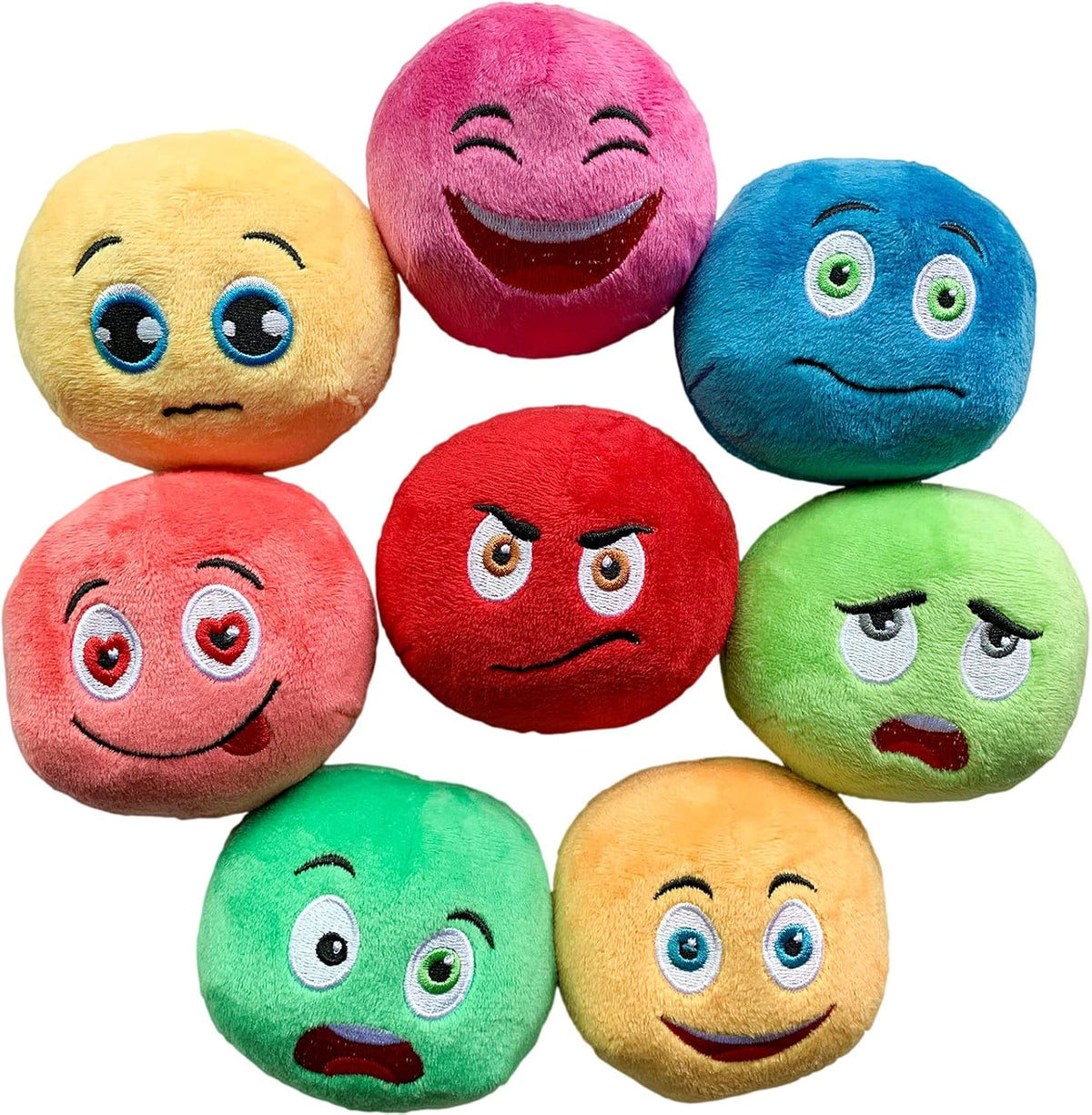 TONGKTAI Dog Toys, Soft Stuffed Plush Balls Pet Chew Squeake Toy, Interactive Fetch Play for Small Medium Pets (8 pack) - Comfort Style