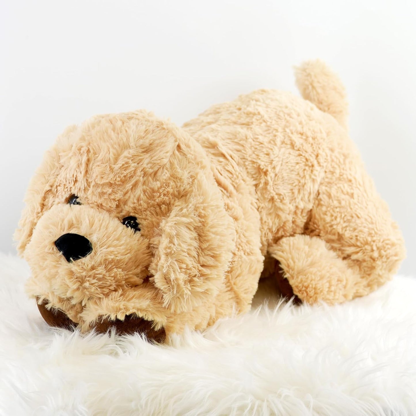 28" Jumbo Plush Puppy Giant Dog Lying Soft Stuffed Cuddly Teddy Toy Lifelike Cute Puppy