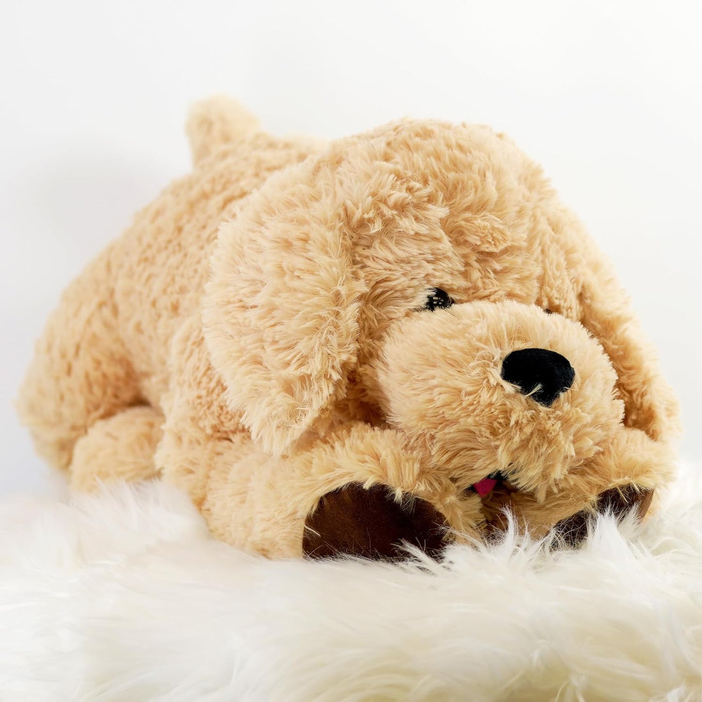 28" Jumbo Plush Puppy Giant Dog Lying Soft Stuffed Cuddly Teddy Toy Lifelike Cute Puppy