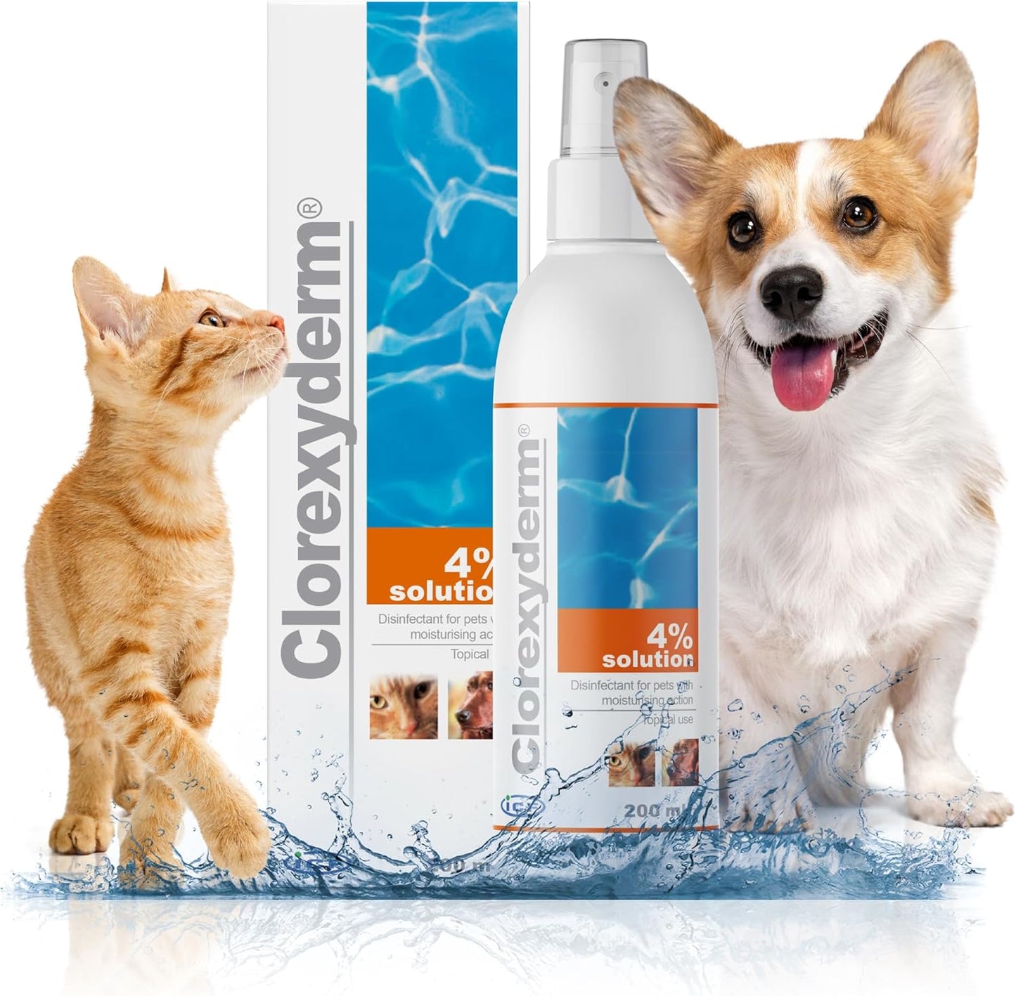 ICF Clorexyderm® 4% Antiseptic Spray for Dogs & Cats - Antibacterial & Antifungal Care for Itchy Skin Relief - 200 ml