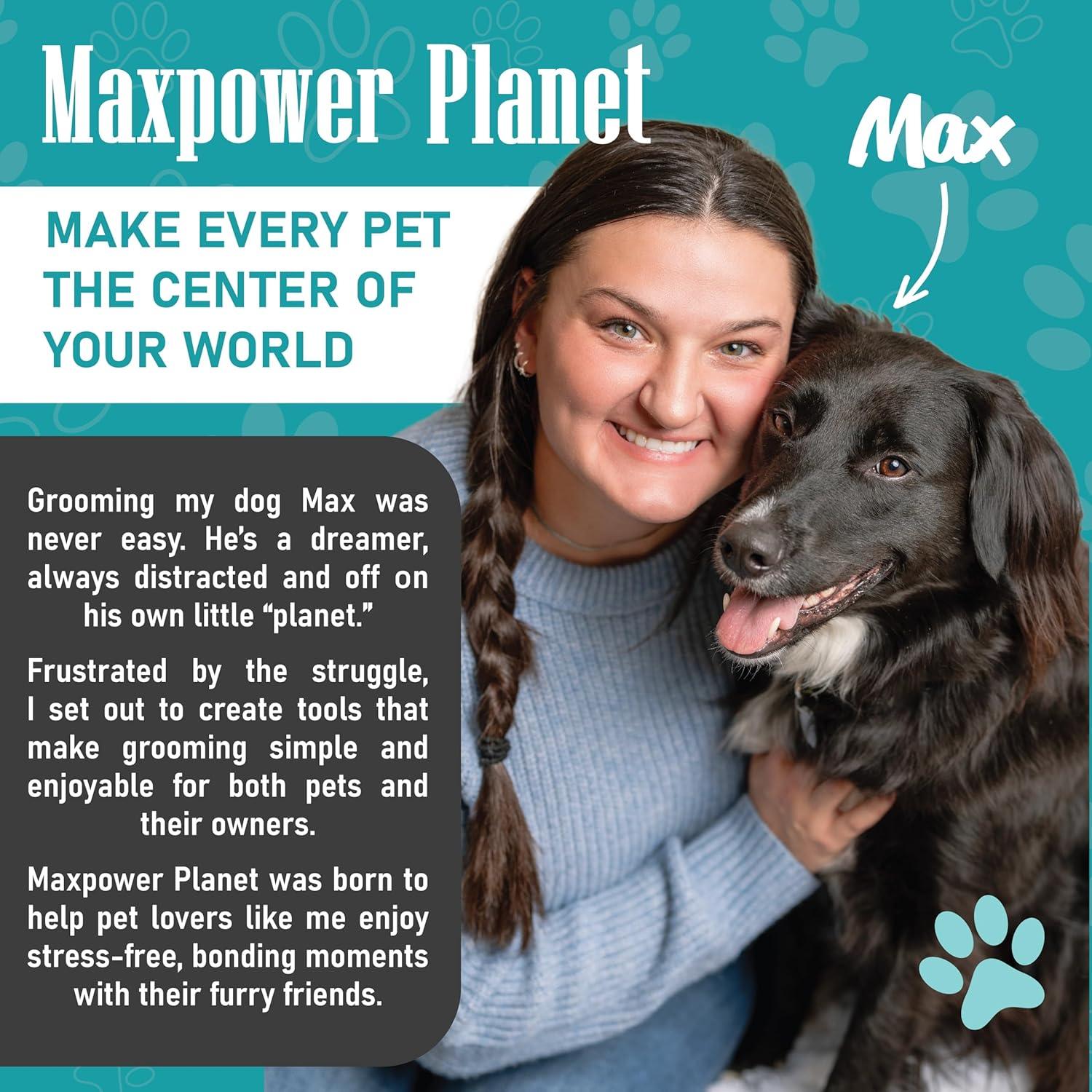 Maxpower Planet Dog Brush - Reduce Shedding by 95% - Double Sided Deshedding Dematting Tool - Undercoat Rake Dog, Cat Brush - Dog Brushes Shedding Hair - Dog Grooming Brush - Cat Grooming Brush, Blue - Comfort Style
