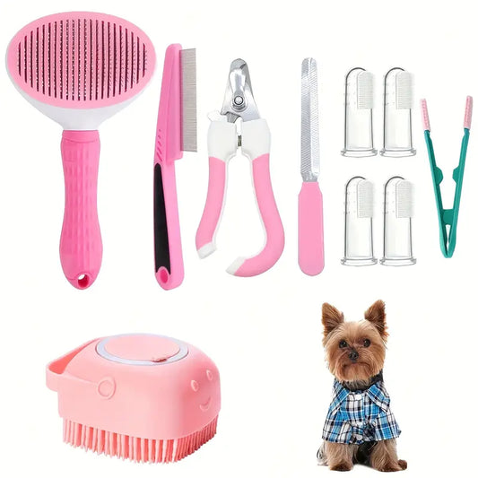 10-Piece Complete Pet Grooming Kit for Dogs and Cats
