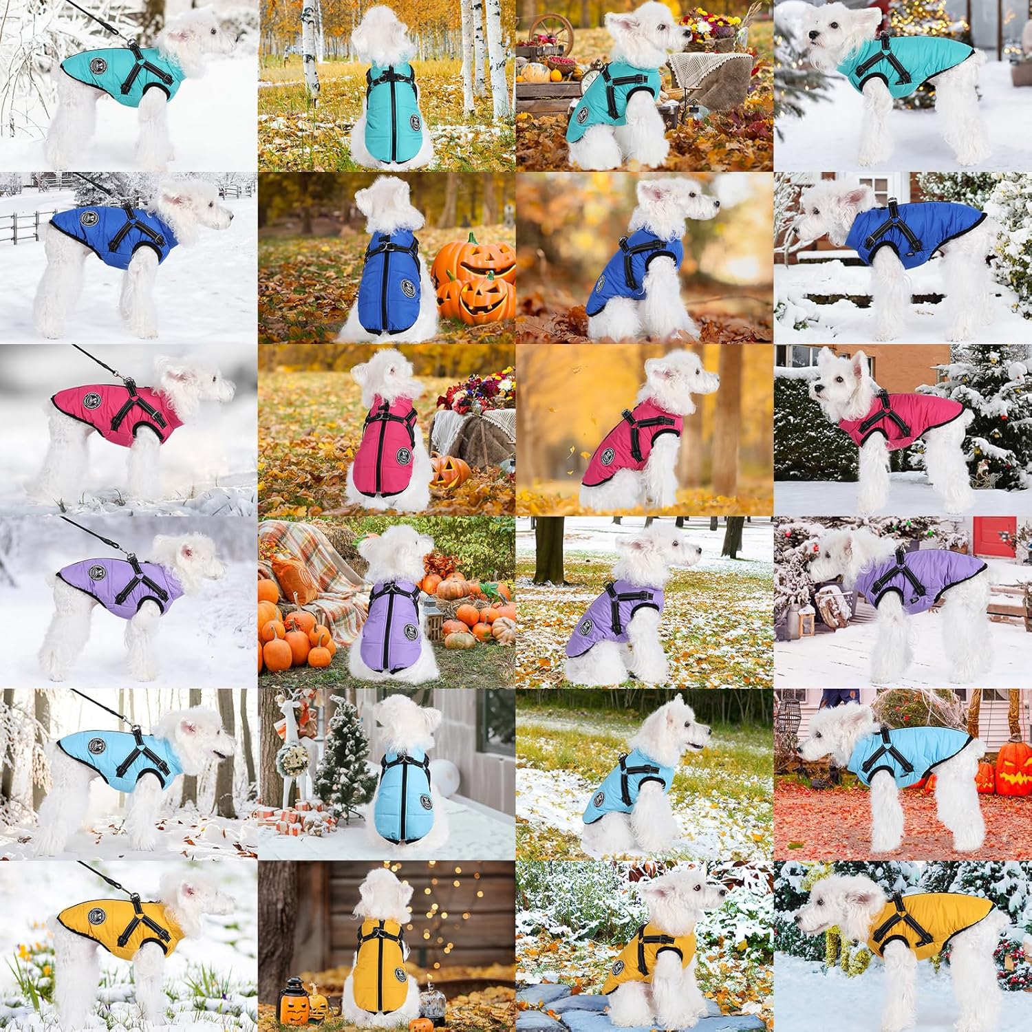 Poseca Dog Clothes for Small Dogs Dog Coat Waterproof Winter Jacket Warm Vest Dog Clothes Dog Coat Warm Winter Dog Jacket with Dog Harness for Small Medium Large Dogs - Comfort Style