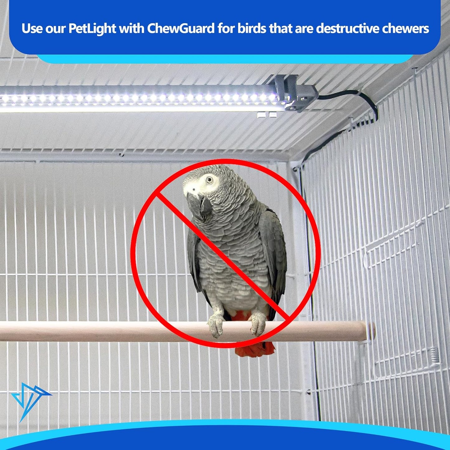 HappyBird Lighting Company - Bird Cage Light for Songbirds - Full Spectrum LED Pet Lamp - Simulates Natural Environment (46 cm Songbird Light) - Comfort Style
