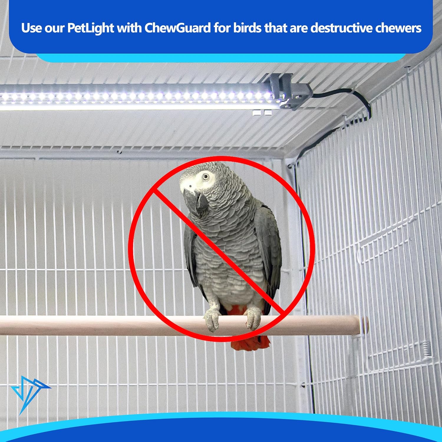 HappyBird Lighting Company - Bird Cage Light for Songbirds - Full Spectrum LED Pet Lamp - Simulates Natural Environment (46 cm Songbird Light) - Comfort Style