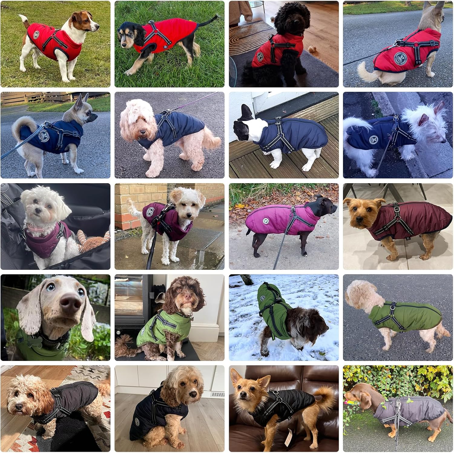 Poseca Dog Clothes for Small Dogs Dog Coat Waterproof Winter Jacket Warm Vest Dog Clothes Dog Coat Warm Winter Dog Jacket with Dog Harness for Small Medium Large Dogs - Comfort Style
