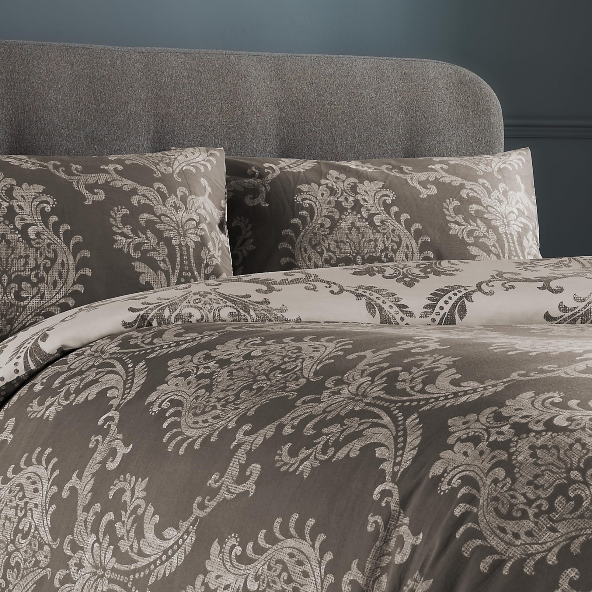 Olivia Rocco Royal Damask Duvet Cover Set Easy Care Quilt Covers With Pillowcases Cotton Rich Reversible Bedding Bed Linen Sets - Comfort Style