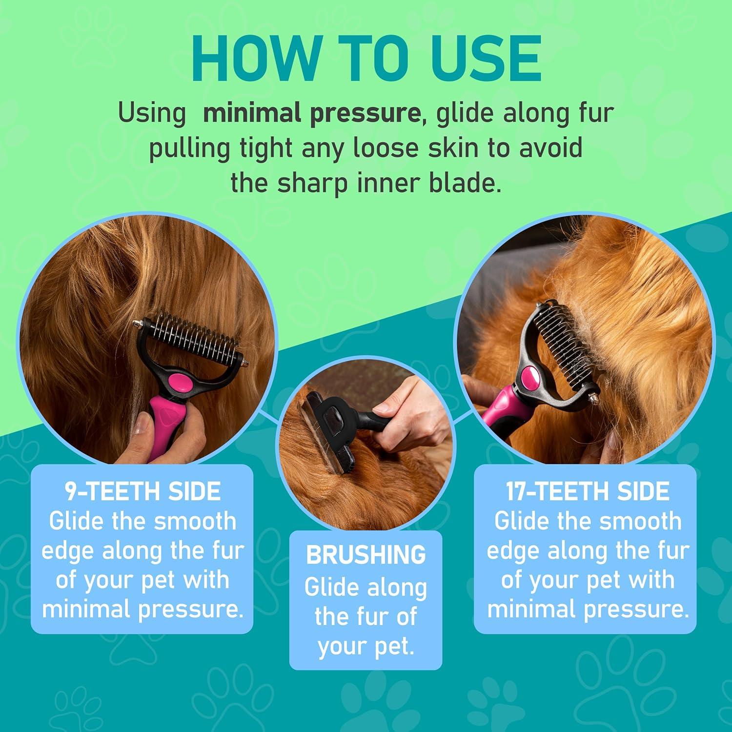 Maxpower Planet Dog Brush - Reduce Shedding by 95% - Double Sided Deshedding Dematting Tool - Undercoat Rake Dog, Cat Brush - Dog Brushes Shedding Hair - Dog Grooming Brush - Cat Grooming Brush, Blue - Comfort Style