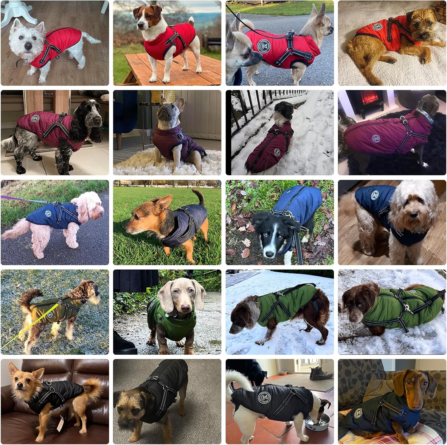 Poseca Dog Clothes for Small Dogs Dog Coat Waterproof Winter Jacket Warm Vest Dog Clothes Dog Coat Warm Winter Dog Jacket with Dog Harness for Small Medium Large Dogs - Comfort Style