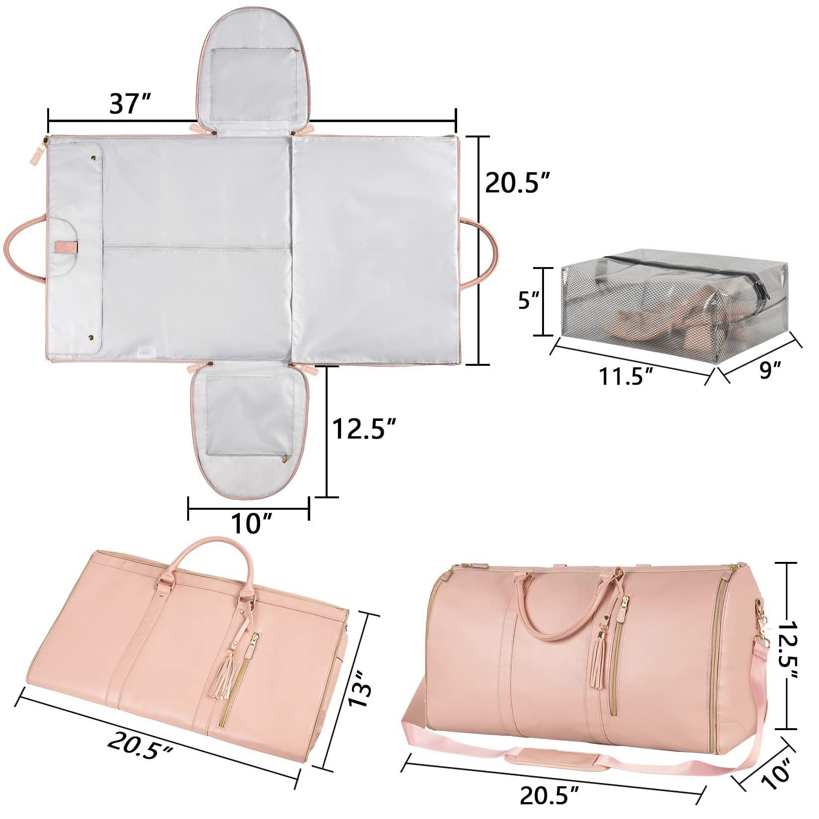 Large Capacity Travel Duffle Bag Women's Handbag Folding Suit Bag Waterproof Clothes Totes - Comfort Style