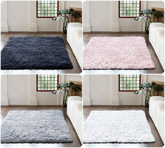 Plush Shaggy Cuddle Rug - Non-Slip High Pile Fluffy Area Rug - Soft Touch Rugs for Living Room Bedroom Hallway Runner Carpet - Comfort Style