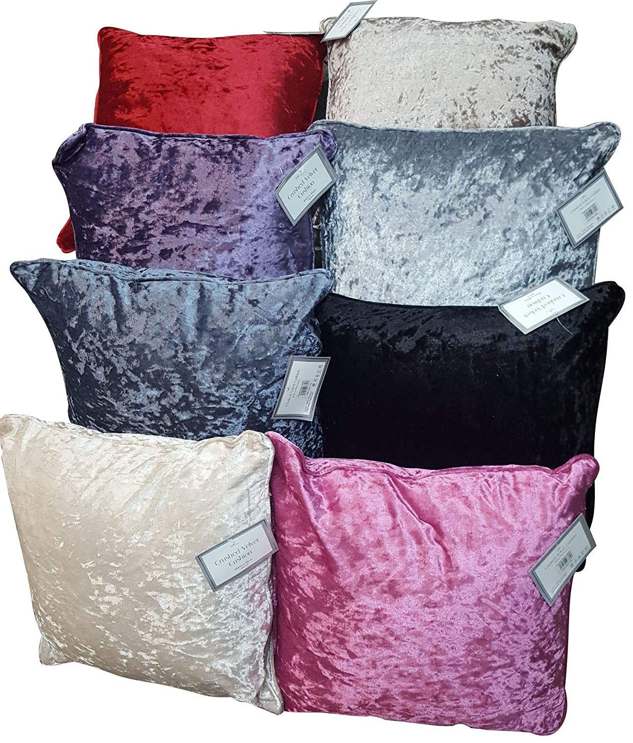 Decorative Crushed Velvet Glossy Cushion Pure Polyester Filled Soft Cushions - Comfort Style