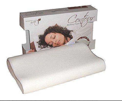 Single Contour Memory Foam Pillow with zipped and Washable Temperature Sensitive Cover,Large(40cm x 60cm x 11cm) Medium (30cm x 50cm x 9cm) - Comfort Style