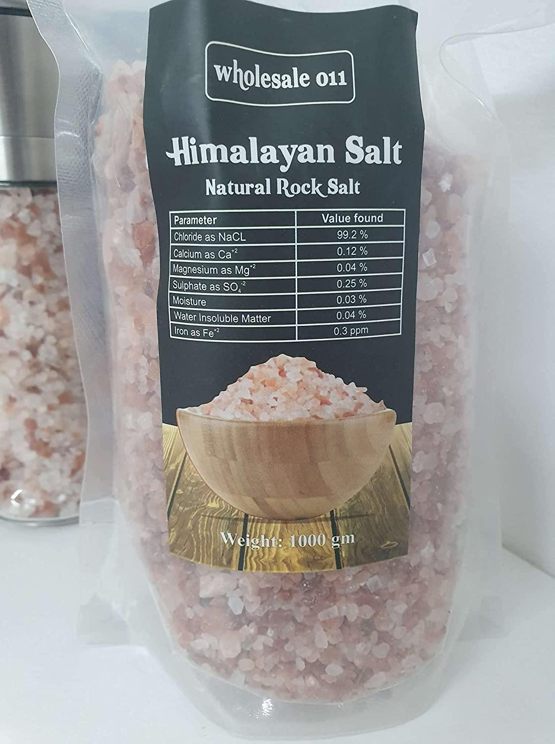 Himalayan Salt Grinder 200gm With 1Kg Refill Bag Of Crystal Rock Pink Salt - Comfort Style