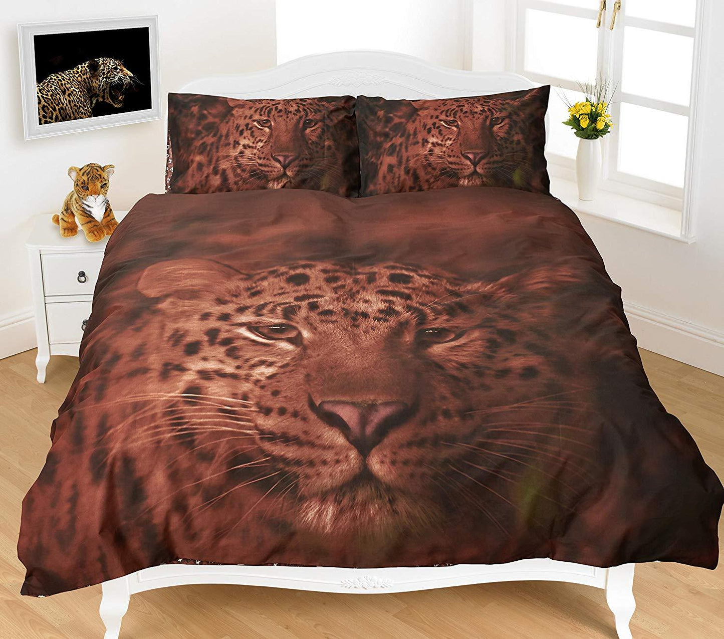 3D Wild Animals Duvet Cover Sets (Horses, Leopard, PolarBear, Tiger & Wolf) PolyCotton - Comfort Style