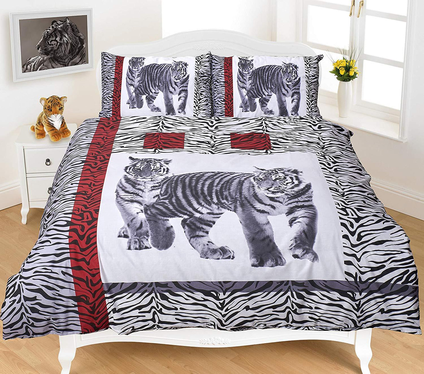 3D Wild Animals Duvet Cover Sets (Horses, Leopard, PolarBear, Tiger & Wolf) PolyCotton - Comfort Style