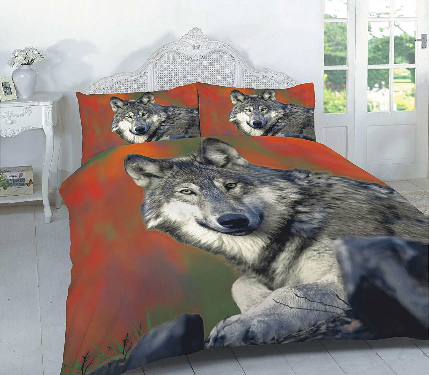 3D Wild Animals Duvet Cover Sets (Horses, Leopard, PolarBear, Tiger & Wolf) PolyCotton - Comfort Style