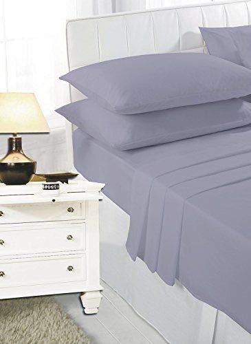 EASY CARE Non Iron Plain Bed Sheets Set Flat Bed Sheet + Fitted Bed Sheet + Pair of Pillowcases - Comfort Style