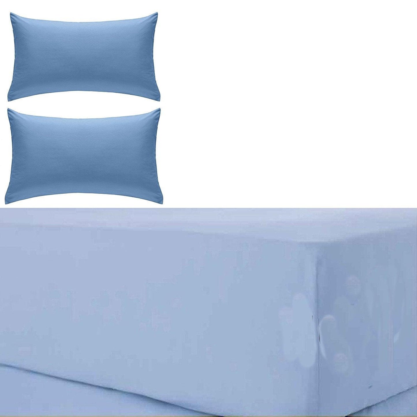 New Non-Iron EXTRA DEEP Fitted Bed Sheets 12" PEERCALE Poly-Cotton Fitted Bedding Sets - Comfort Style