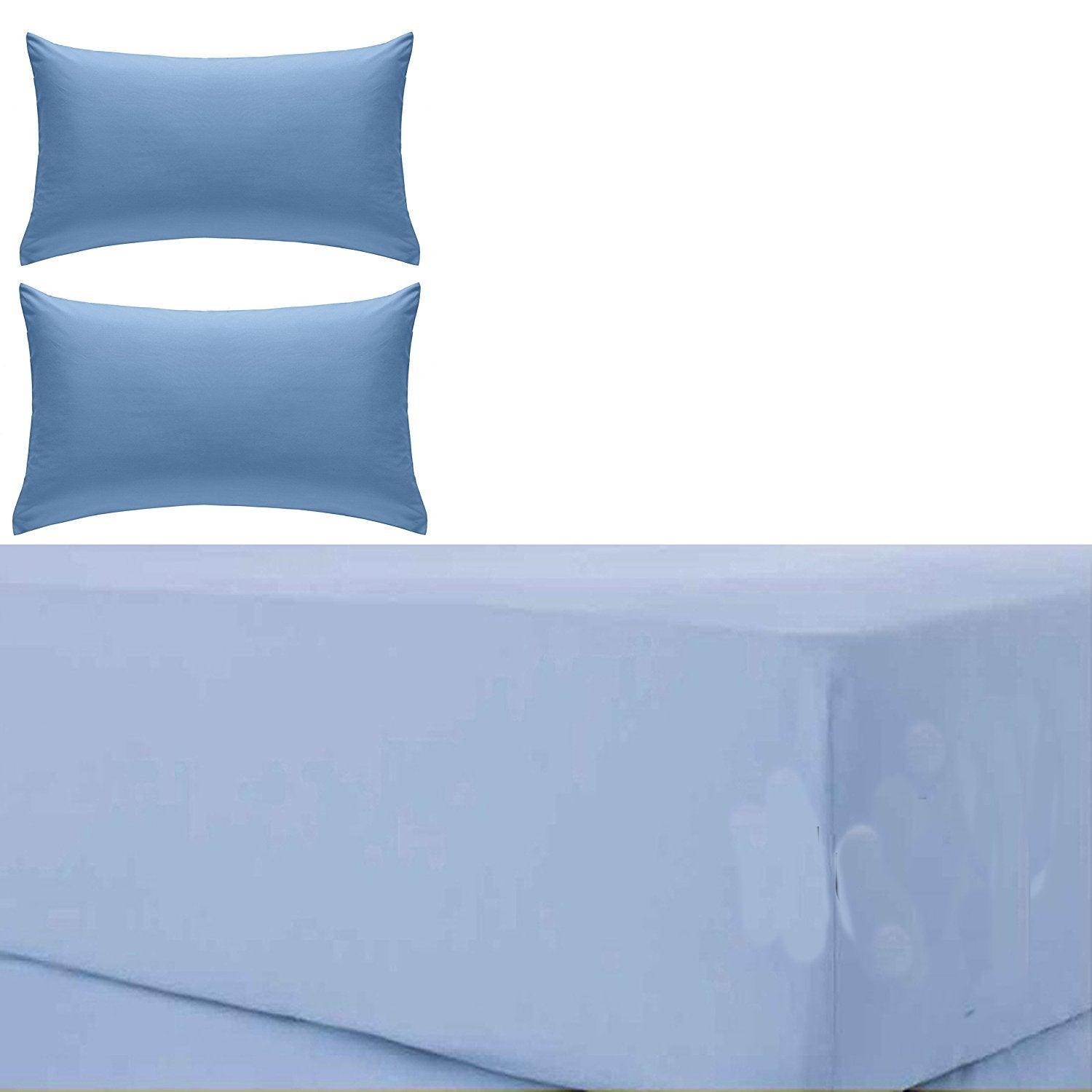 New Non-Iron EXTRA DEEP Fitted Bed Sheets 12" PEERCALE Poly-Cotton Fitted Bedding Sets - Comfort Style