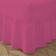 Plain Dyed Frilled Platform VALANCE Bed sheets With Skirt Style & Matching Pillowcases or V-CASES