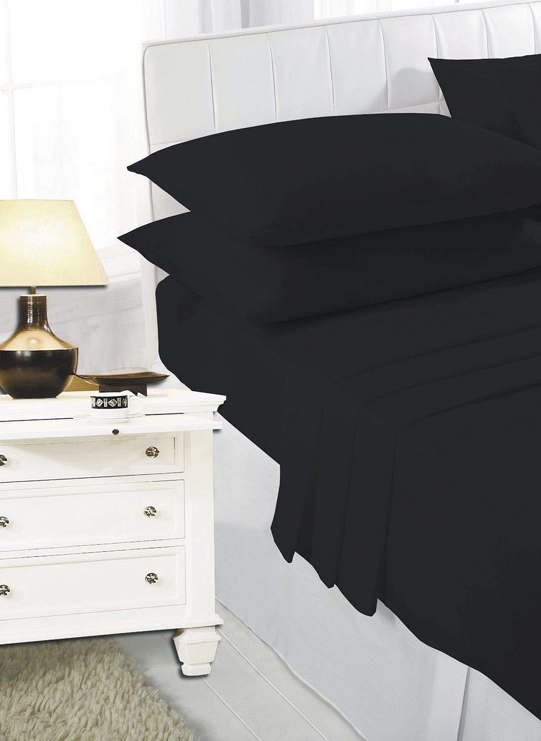 Plain Non Iron Fitted Bed Sheet Super Poly Cotton Easy Care Bedding Sheets UK SIZES - Comfort Style