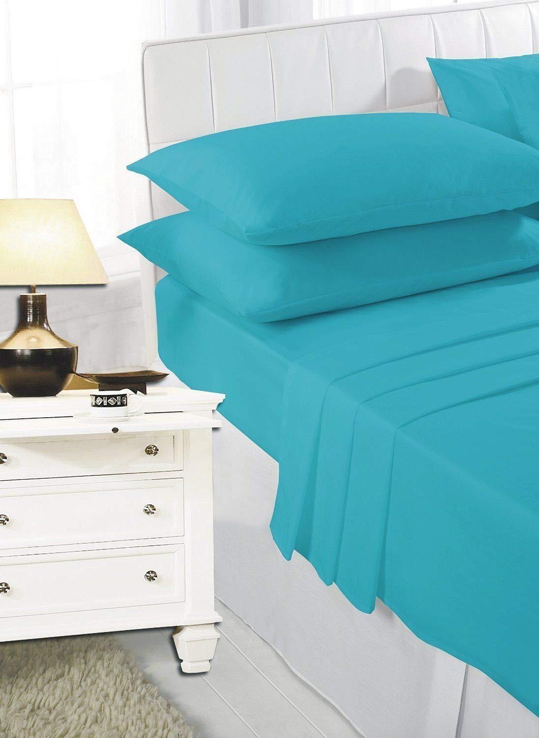 Plain Non Iron Fitted Bed Sheet Super Poly Cotton Easy Care Bedding Sheets UK SIZES - Comfort Style