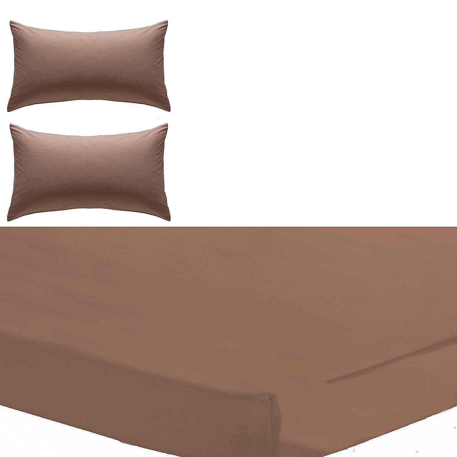New Non-Iron EXTRA DEEP Fitted Bed Sheets 12" PEERCALE Poly-Cotton Fitted Bedding Sets - Comfort Style