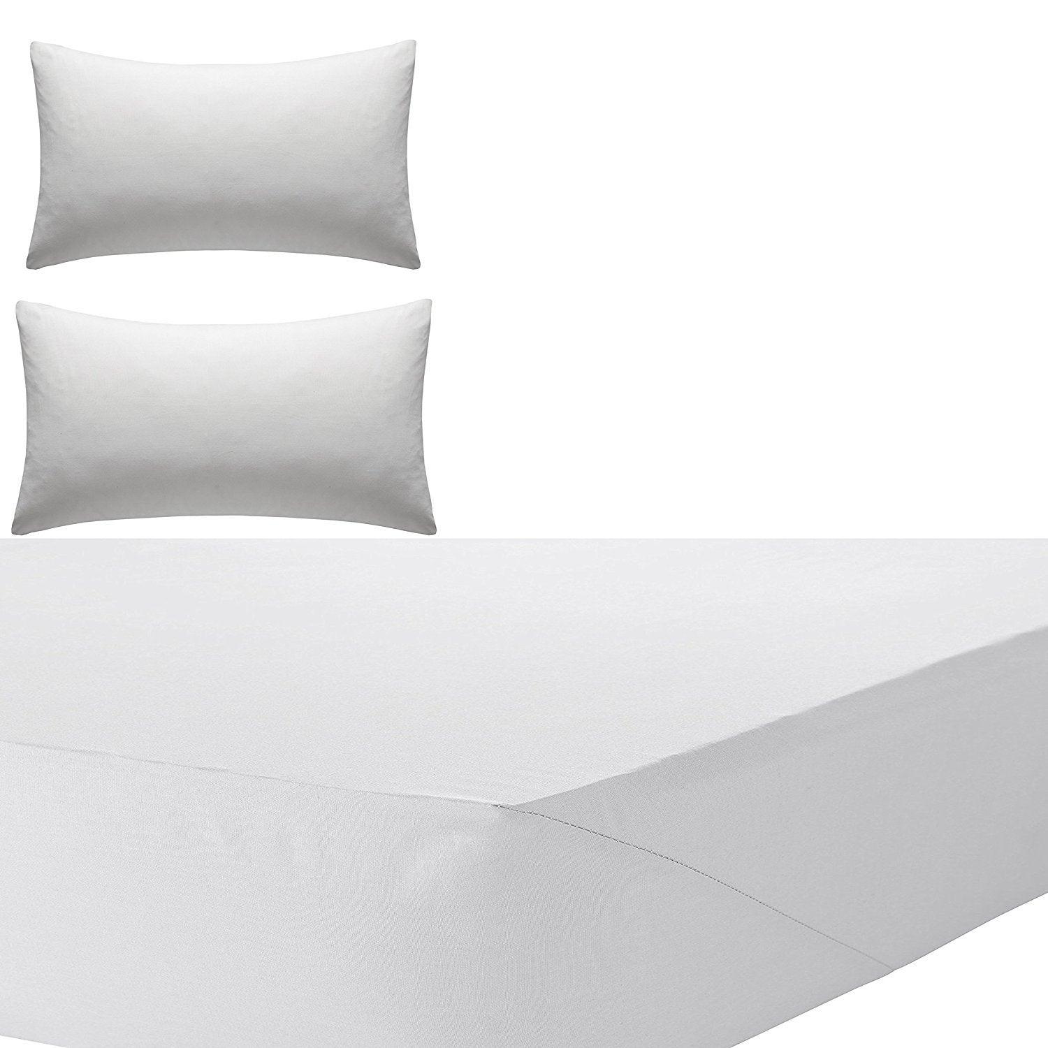 New Non-Iron EXTRA DEEP Fitted Bed Sheets 12" PEERCALE Poly-Cotton Fitted Bedding Sets - Comfort Style