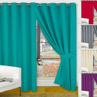 Luxury LEXI Pair of Fully Lined CURTAINS with Tie Backs, 3 Sizes & 3 Colors - Luxury ComfortStyle