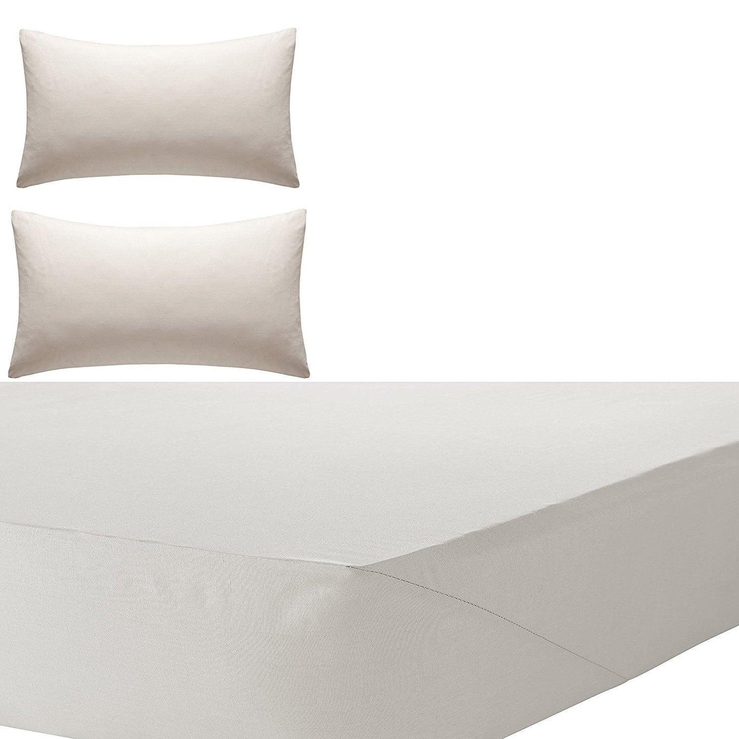 New Non-Iron EXTRA DEEP Fitted Bed Sheets 12" PEERCALE Poly-Cotton Fitted Bedding Sets - Comfort Style