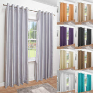 Pair of FAUX SILK Ready Made Curtains – Colors & Sizes Available