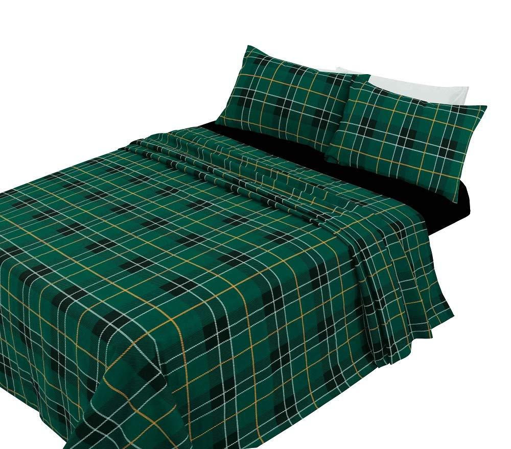 Comfort-Style Luxury Thermal Tartan Check Flannelette Sheets Set