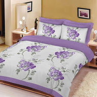 FLORAL SKETCH” Flowery Duvet Cover Set – LILAC PolyCotton Fabric - Luxury ComfortStyle