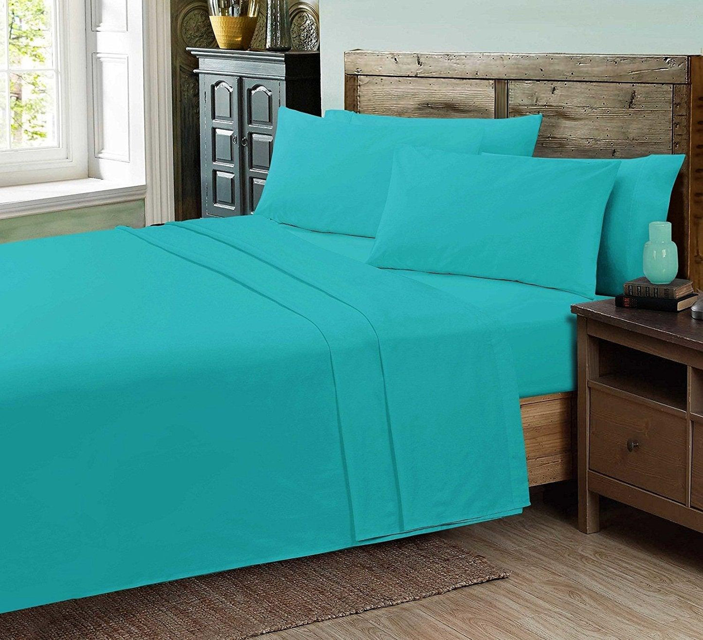 Luxurious Super Poly-Cotton FLAT BED SHEETS ~ Plain Dyed PERCALE Flat BEDDING SET - Comfort Style