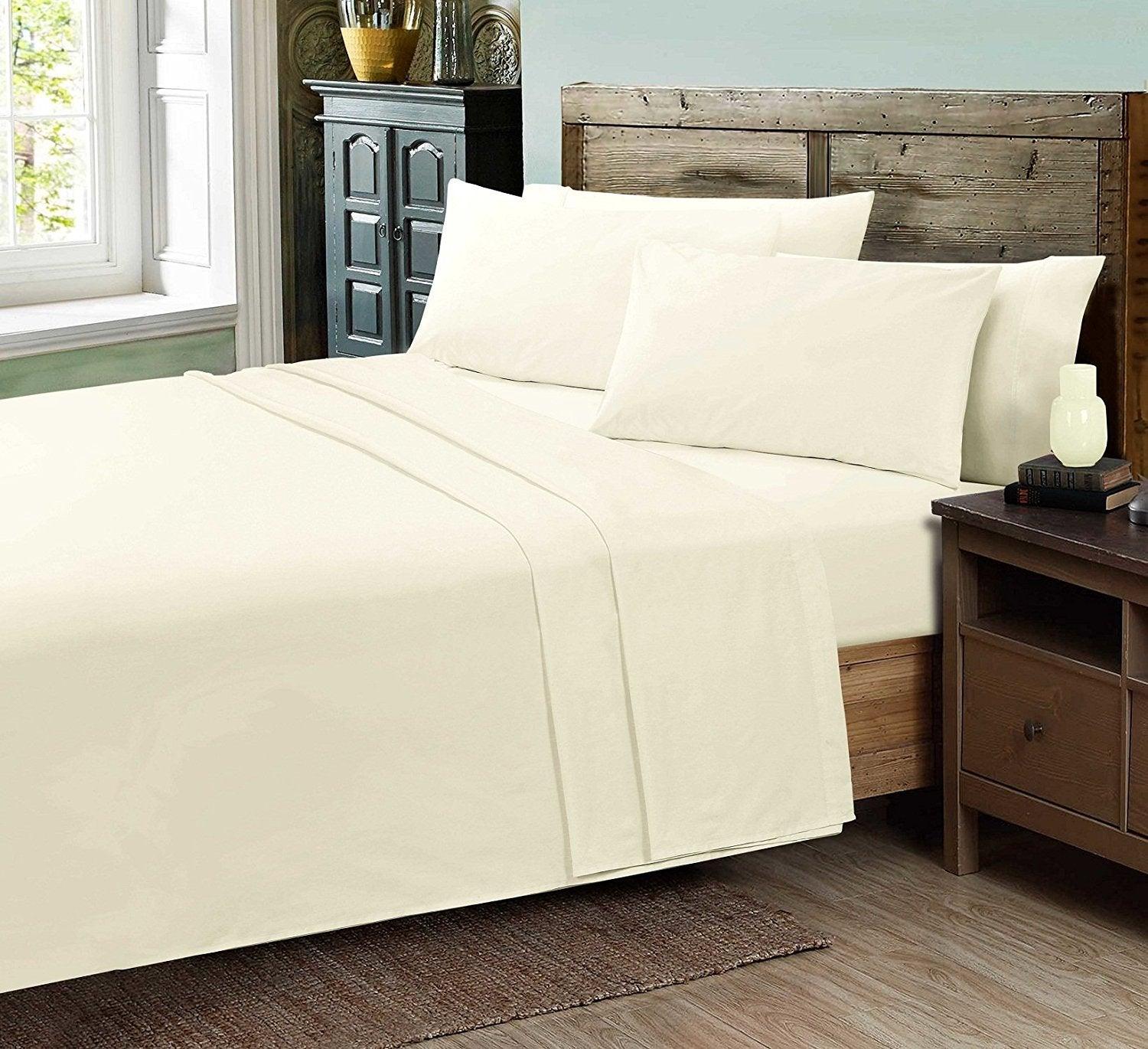 Decent Plain Dyed FITTED BED SHEET Poly-Cotton PERCALE BEDDING SHEETS - Comfort Style